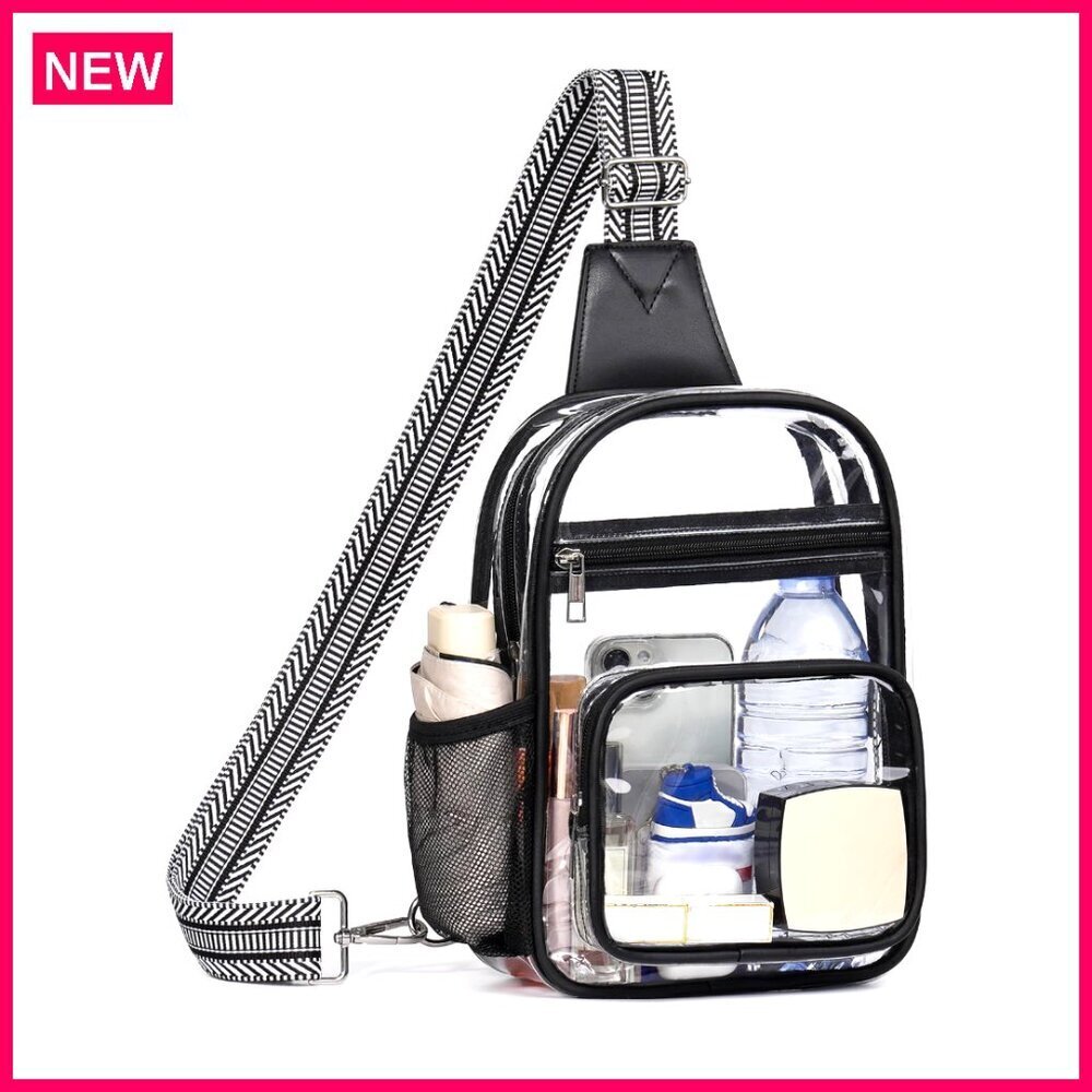 Large Clear Crossbody Bag Stadium Approved TPU Waterproof Sling Backpack
